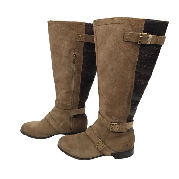 UGG Australia Cydnee Tall Riding Boots Womens 8 UK 6.5 EU 39 Brown Suede Leather - Picture 13 of 14